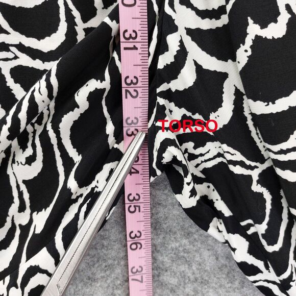 LOFT Jumpsuit Womens Small Black White Sleeveless Wide Leg Pocket Belt Viscose - Picture 10 of 14